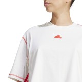Γυναικεία Κοντομάνικη Μπλούζα Εκρού - adidas Sportswear Dance Cotton Εικόνα 2