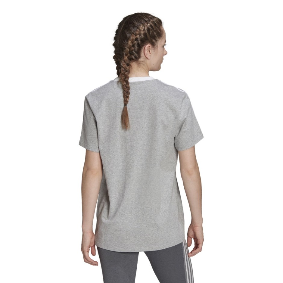 adidas Sportswear Essentials 3-Stripes Γκρι - Γυναικεία Κοντομάνικη Μπλούζα