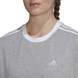 adidas Sportswear Essentials 3-Stripes Γκρι - Γυναικεία Κοντομάνικη Μπλούζα Εικόνα 1