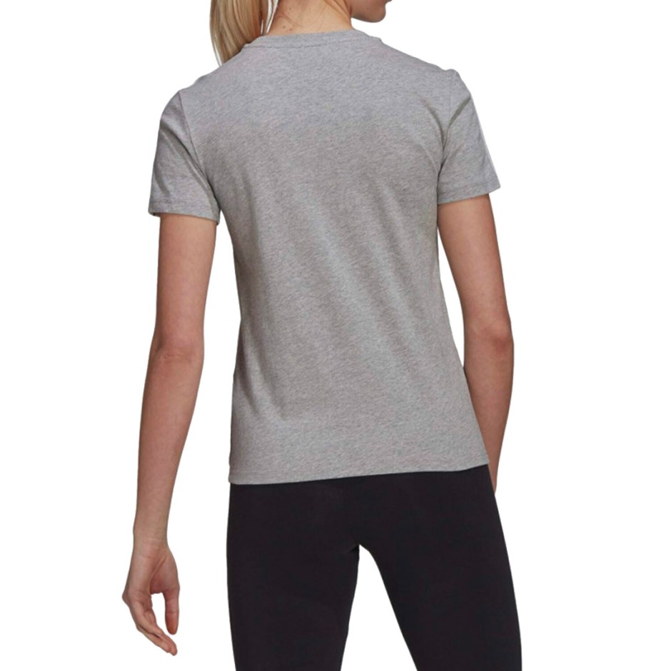 adidas Sportswear Essentials Slim 3-Stripes Γκρι - Γυναικεία Κοντομάνικη Μπλούζα