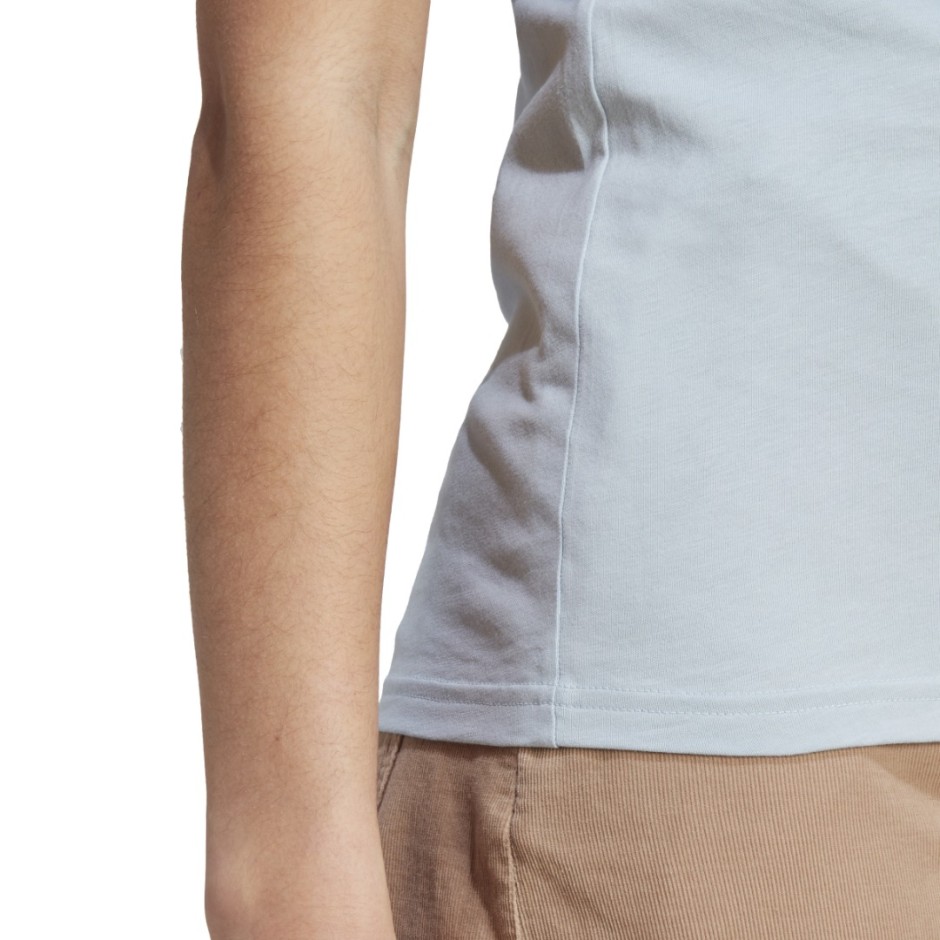 adidas Sportswear Essentials Slim 3-Stripes Σιελ - Γυναικεία Κοντομάνικη Μπλούζα