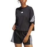 adidas sportswear W FI 3S TEE HT4695 Black Image 3