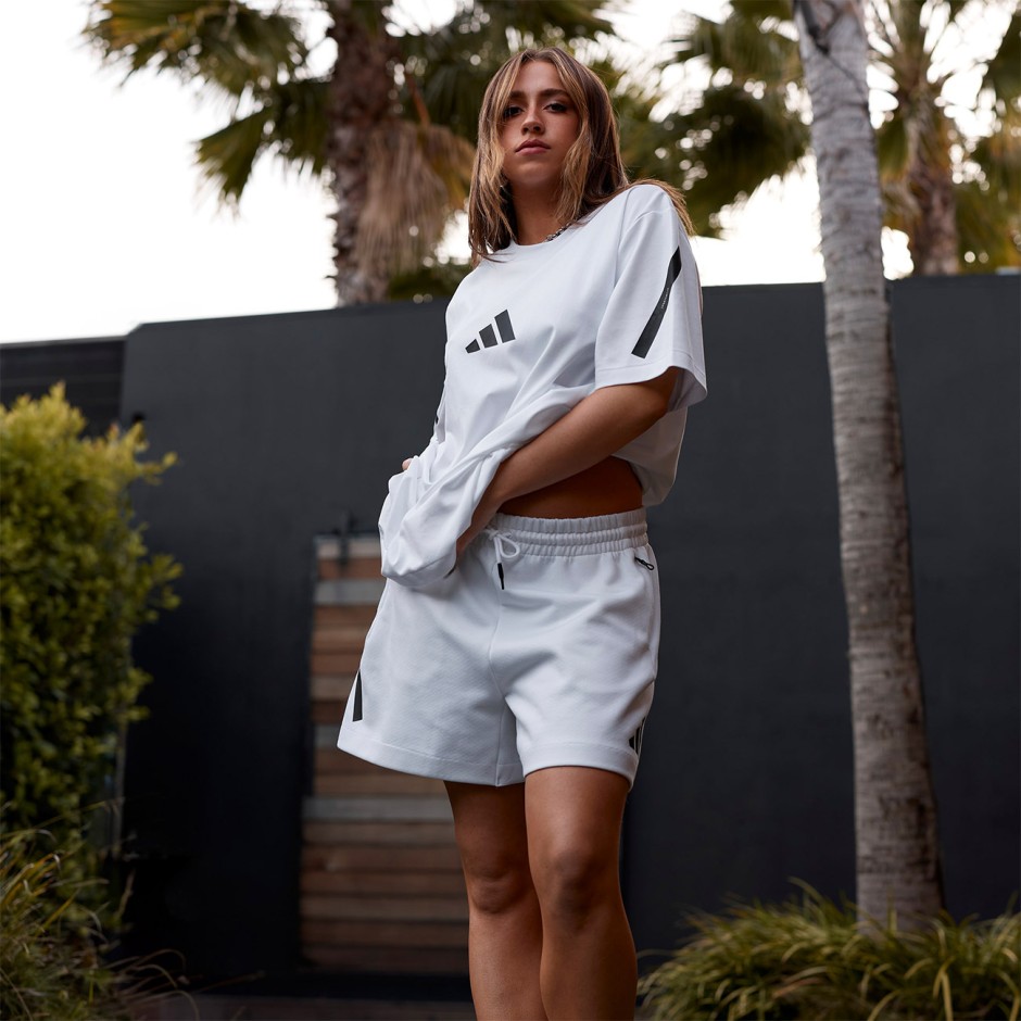 Γυναικεία Κοντομάνικη Μπλούζα Λευκή - adidas Sportswear Z.N.E.