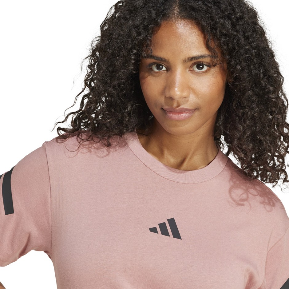 Γυναικεία Κοντομάνικη Μπλούζα Καφέ - adidas Sportswear Future Icons 3-Stripes