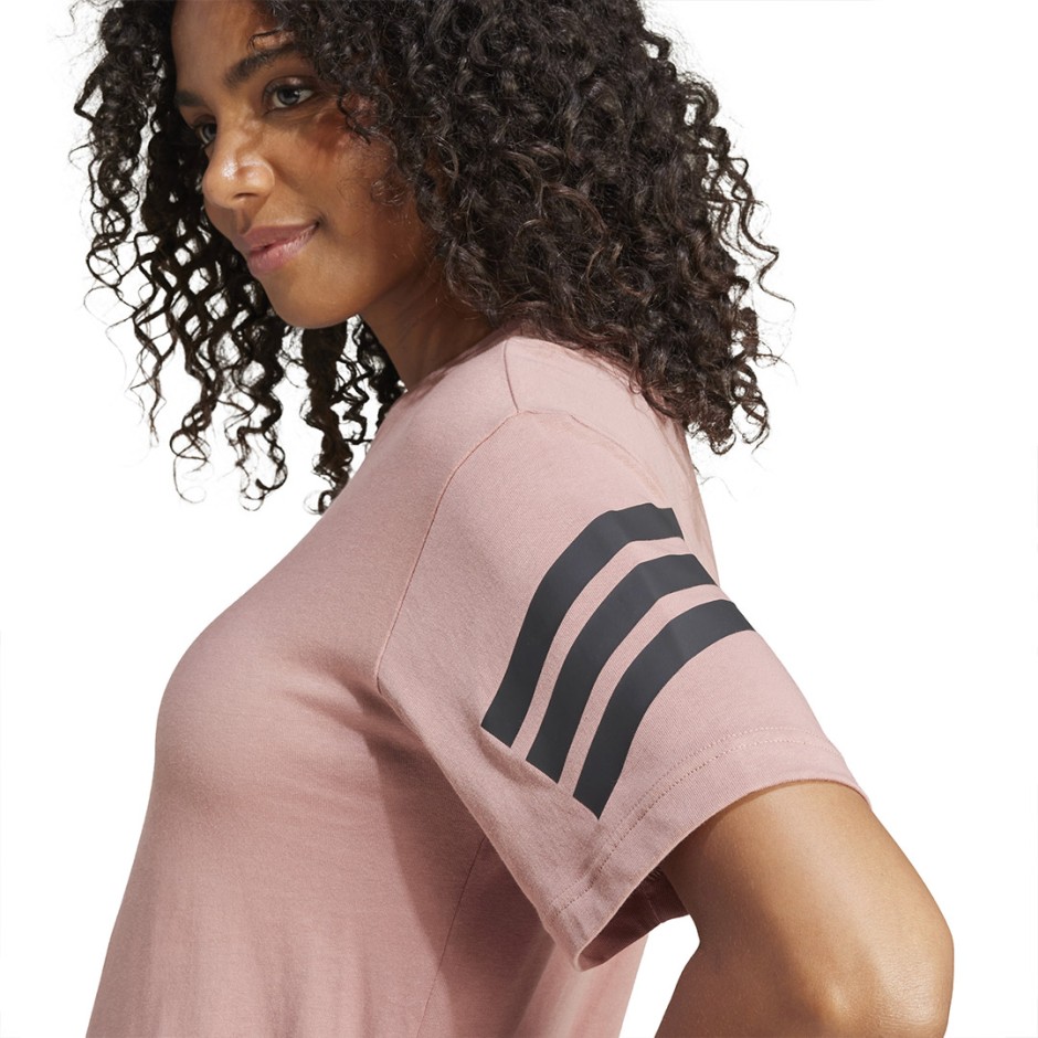 Γυναικεία Κοντομάνικη Μπλούζα Καφέ - adidas Sportswear Future Icons 3-Stripes