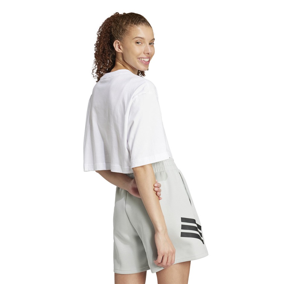 Γυναικεία Κοντομάνικη Μπλούζα Λευκή - adidas Sportswear Future Icons 3 Bar Logo