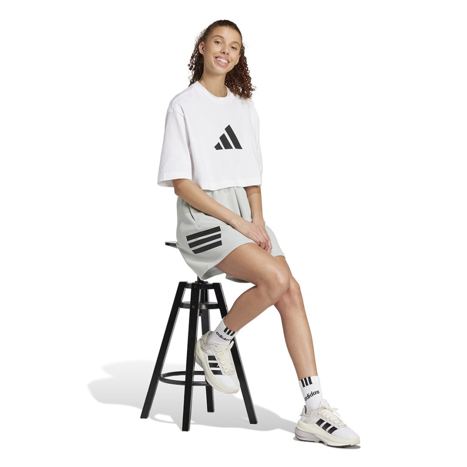 Γυναικεία Κοντομάνικη Μπλούζα Λευκή - adidas Sportswear Future Icons 3 Bar Logo