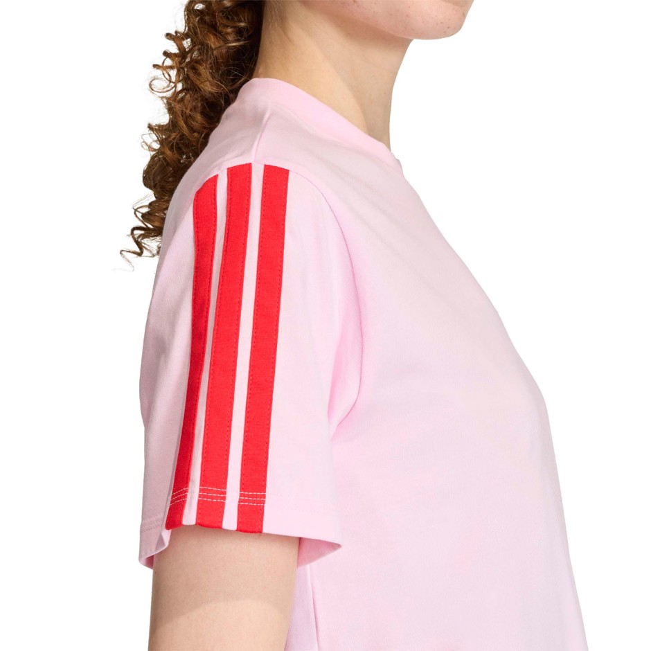 Women's T-Shirt Pink - adidas Sportswear Essentials 3-Stripes Single Jersey