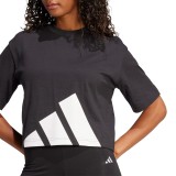 Γυναικεία Κοντομάνικη Μπλούζα Μαύρη - adidas Sportswear Essentials Big Logo Boyfriend  Εικόνα 2