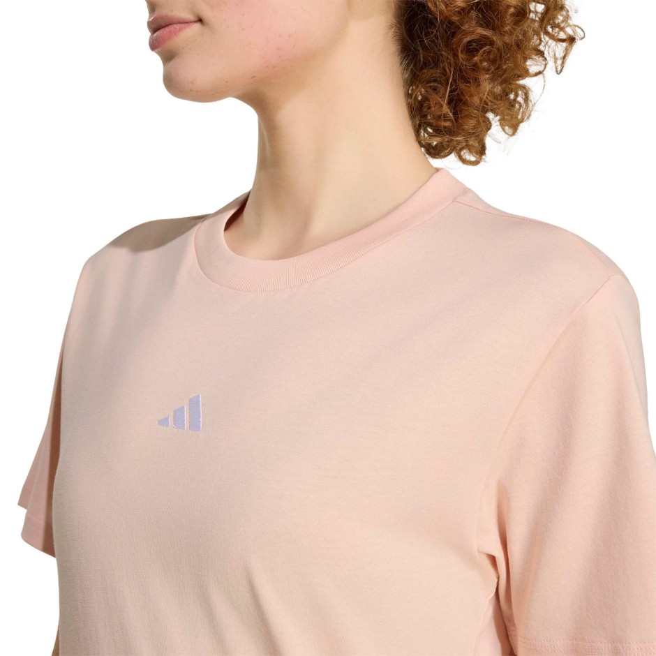 Γυναικεία Κοντομάνικη Μπλούζα Ροζ - adidas Sportswear Essentials Small Logo Cotton