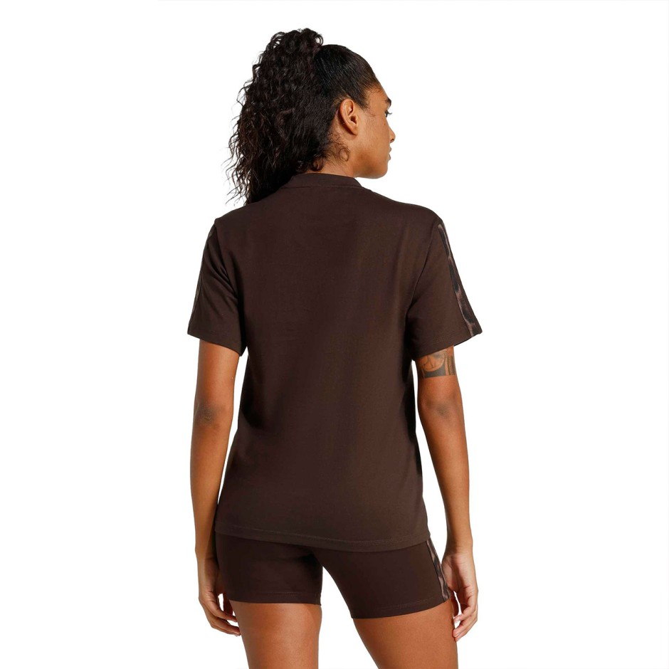 Women's T-Shirt Brown - adidas Sportswear Seasonal Essentials Leopard Print