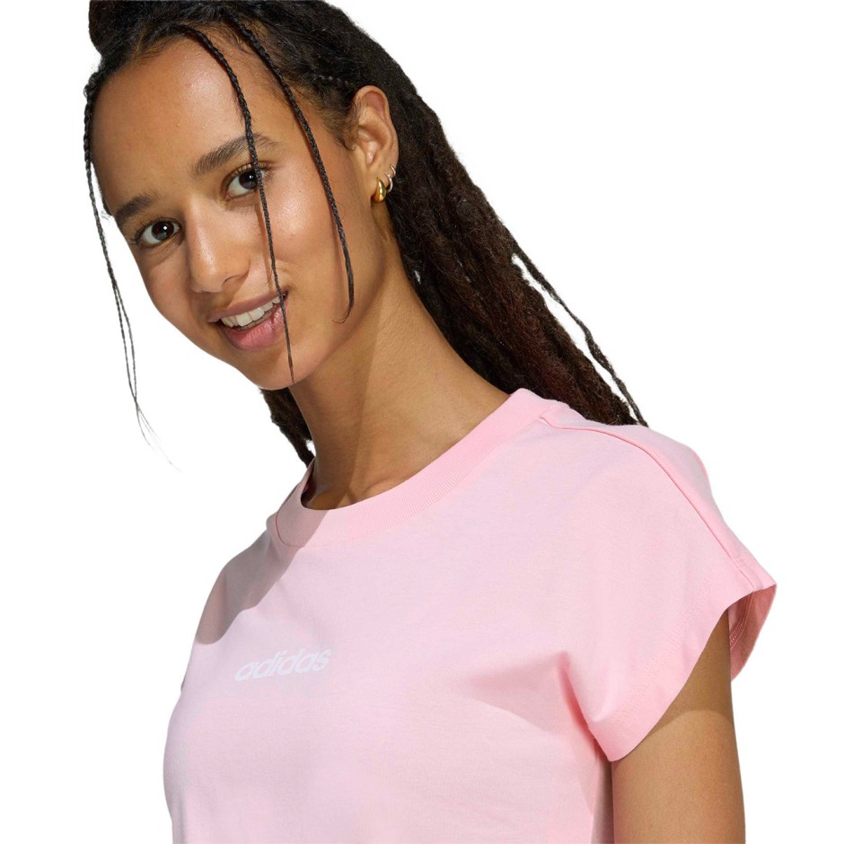 Γυναικεία Κοντομάνικη Μπλούζα Ροζ - adidas Sportswear Essentials Linear