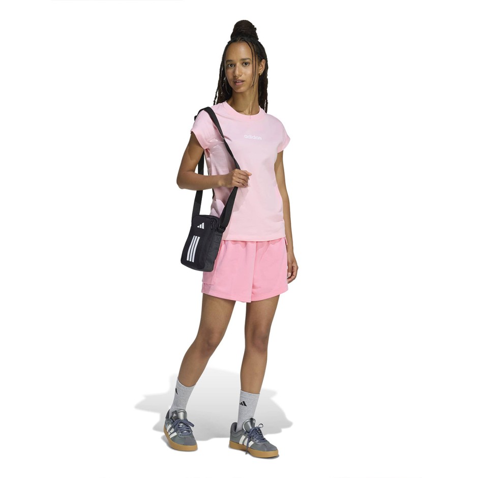 Γυναικεία Κοντομάνικη Μπλούζα Ροζ - adidas Sportswear Essentials Linear