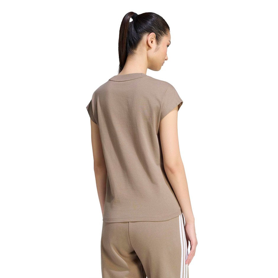 Γυναικεία Κοντομάνικη Μπλούζα Χακί - adidas Sportswear Essentials Linear