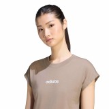 Γυναικεία Κοντομάνικη Μπλούζα Χακί - adidas Sportswear Essentials Linear Εικόνα 1
