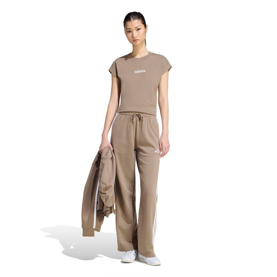 Γυναικεία Κοντομάνικη Μπλούζα Χακί - adidas Sportswear Essentials Linear