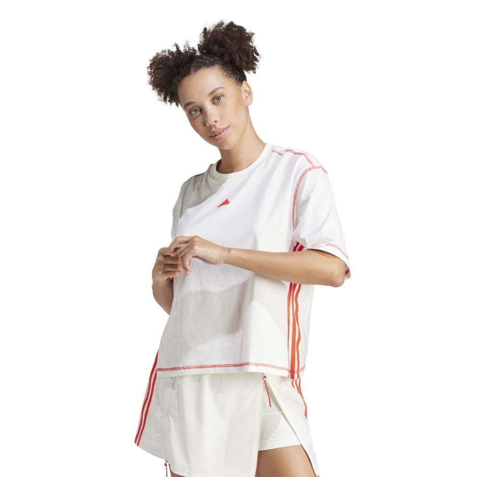 Γυναικεία Κοντομάνικη Μπλούζα Εκρού - adidas Sportswear Dance Cotton