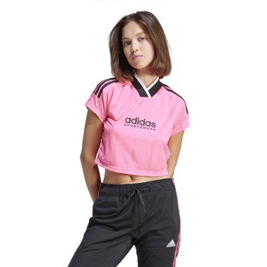 Γυναικεία Κοντομάνικη Μπλούζα Φούξια - adidas Sportswear Tiro Summer Crop