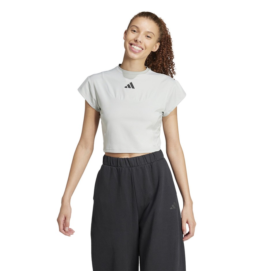 Γυναικεία Κοντομάνικη Μπλούζα Γκρι - adidas Sportswear City Escape Baby