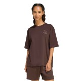 Women's T-Shirt Brown - adidas Sportswear 3-Stripes Studio Boyfriend Image 