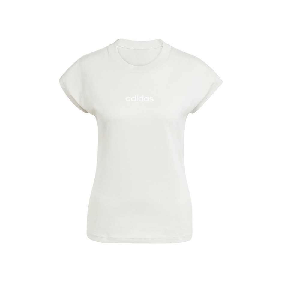 Γυναικεία Κοντομάνικη Μπλούζα Λευκή - adidas Sportswear Essentials Linear
