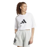 Γυναικεία Κοντομάνικη Μπλούζα Λευκή - adidas Sportswear Future Icons 3 Bar Logo Εικόνα 
