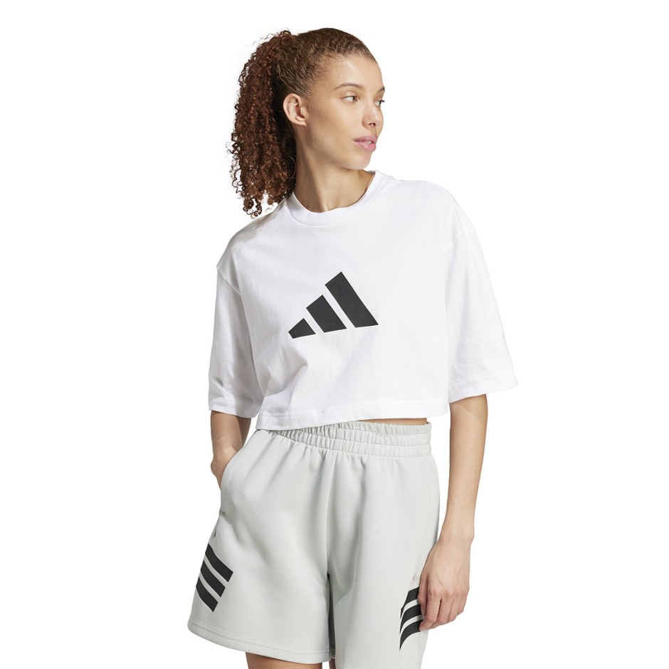 Γυναικεία Κοντομάνικη Μπλούζα Λευκή - adidas Sportswear Future Icons 3 Bar Logo