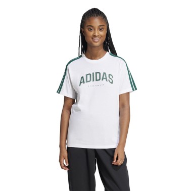 Γυναικεία Κοντομάνικη Μπλούζα Λευκή - adidas Sportswear Lounge Soft-Side Graphic