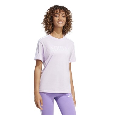 Γυναικεία Κοντομάνικη Μπλούζα Λιλά - adidas Sportswear Lounge Soft-Side Graphic