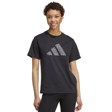 Γυναικεία Κοντομάνικη Μπλούζα Μαύρη - adidas Sportswear Animal Graphic 