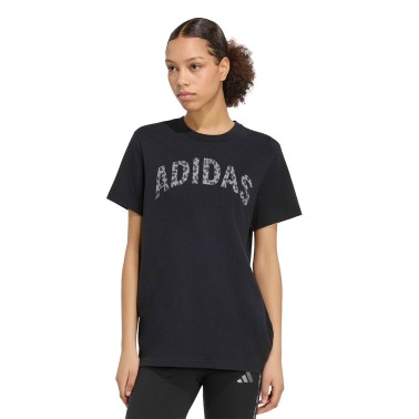 Γυναικεία Κοντομάνικη Μπλούζα Μαύρη - adidas Sportswear Animal Loose Graphic 2