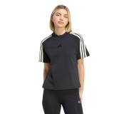 Women's T-Shirt Black - adidas Sportswear KIT 3-Stripes Image 