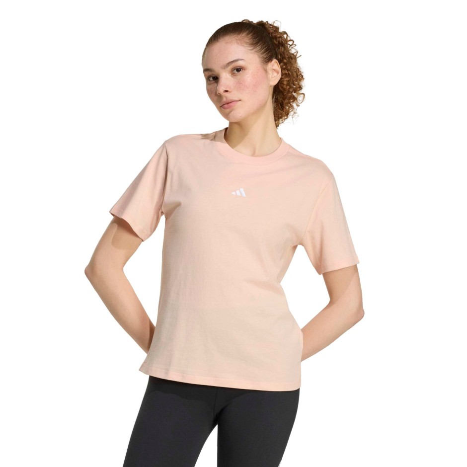 Γυναικεία Κοντομάνικη Μπλούζα Ροζ - adidas Sportswear Essentials Small Logo Cotton