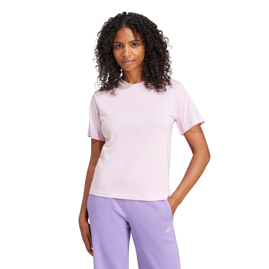Γυναικεία Κοντομάνικη Μπλούζα Ροζ - adidas Sportswear Essentials Small Logo Cotton
