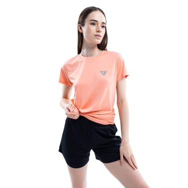 Γυναικεία Κοντομάνικη Μπλούζα για Τρέξιμο Κοραλί - VENIMO
