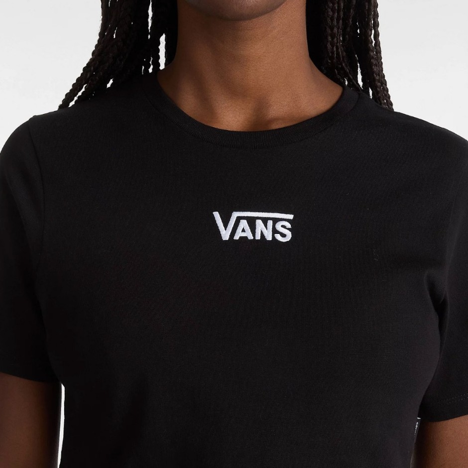 Γυναικεία Κοντομάνικη Μπλούζα Μαύρη - Vans Flying V