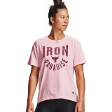 UNDER ARMOUR PROJECT ROCK GRAPHIC WOMEN'S SHORT SLEEVE T-SHIRT 1356953-643 Ροζ