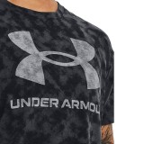 UNDER ARMOUR LOGO PRINTED HEAVYWEIGHT SHORT SLEEVE Μαύρο