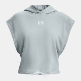 UNDER ARMOUR RIVAL TERRY SHORT SLEEVE HOODIE Λευκό