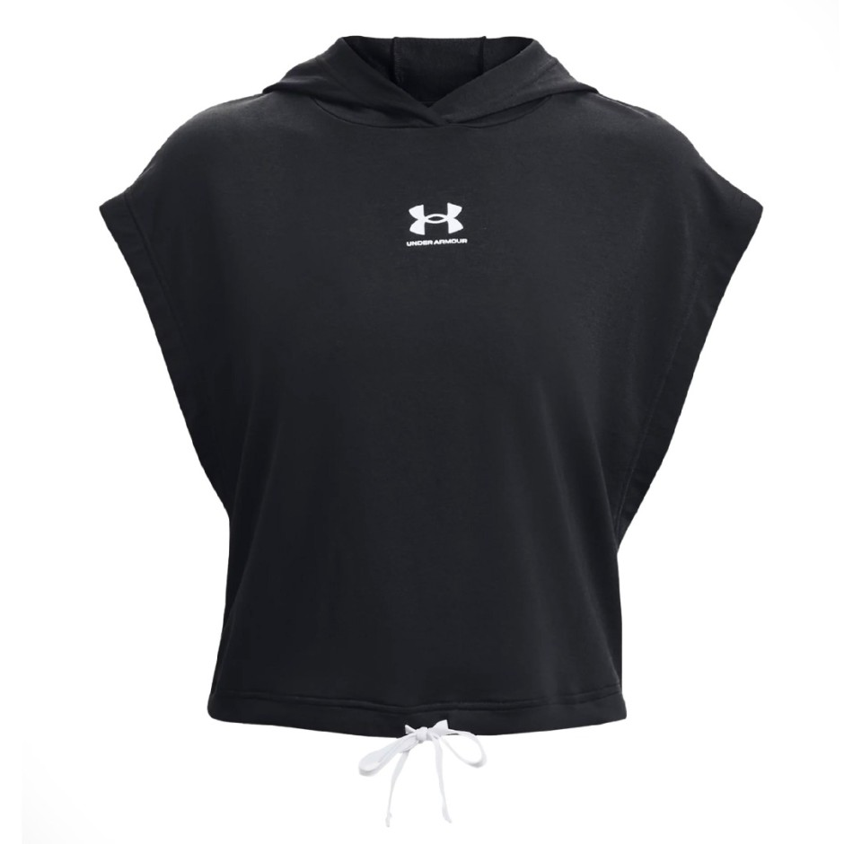 UNDER ARMOUR RIVAL TERRY SHORT SLEEVE HOODIE Μαύρο 