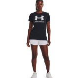 Under Armour Sportstyle Graphic Μαύρο - Γυναικεία Κοντομάνικη Μπλούζα