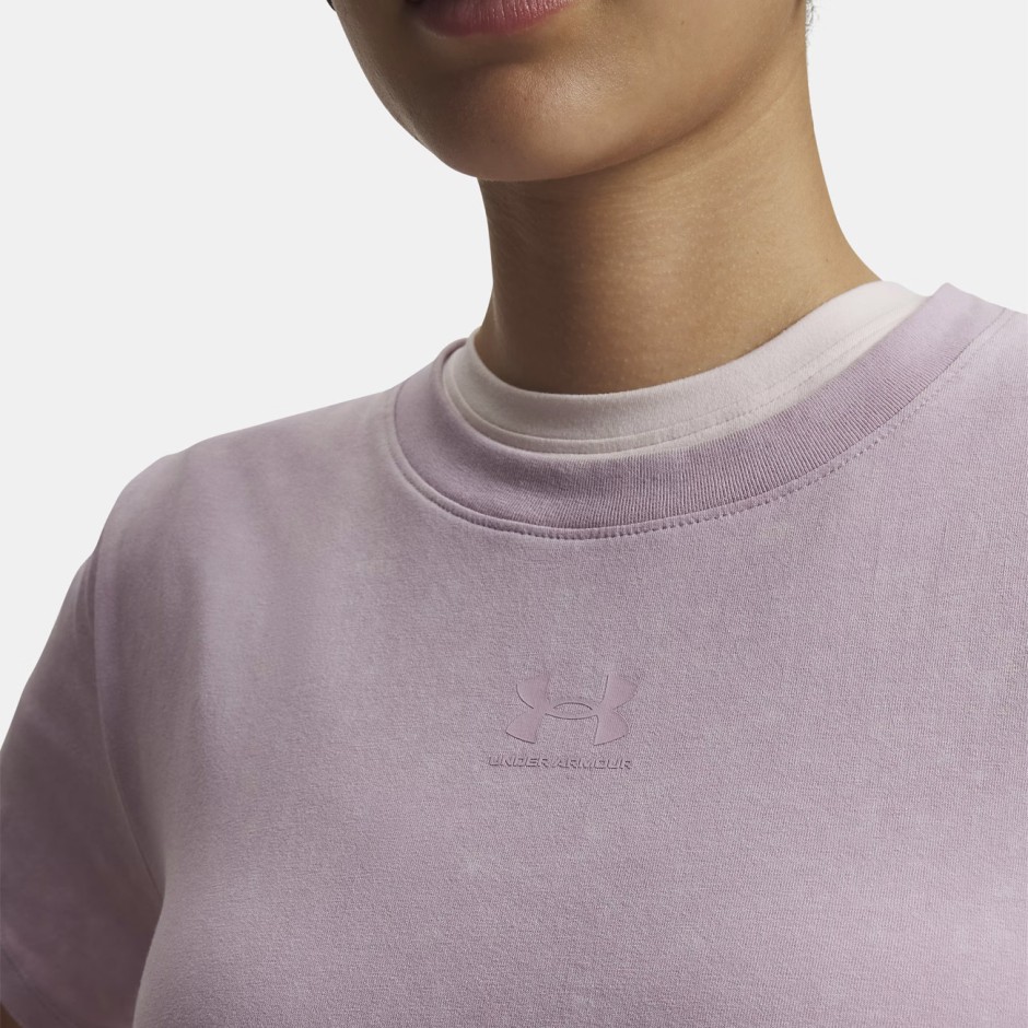 Γυναικεία Κοντομάνικη Μπλούζα Ροζ - Under Armour Rival Cotton Wash