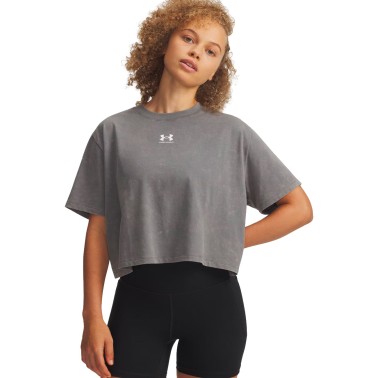 Γυναικεία Κοντομάνικη Μπλούζα Ανθρακί - Under Armour Rival Boxy Wash