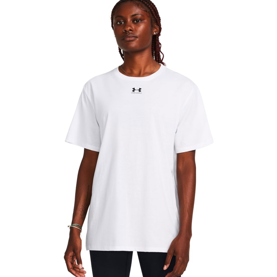 Γυναικεία Κοντομάνικη Μπλούζα Λευκή - Under Armour Campus Oversize