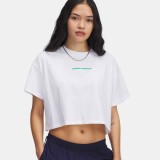 UNDER ARMOUR W VARSITY MIX HW SS CROP 1389156-101 White Image 