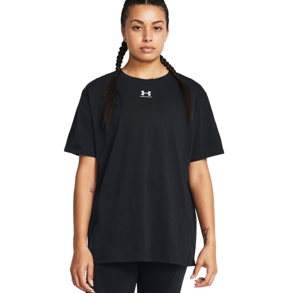 Γυναικεία Κοντομάνικη Μπλούζα Μαύρη - Under Armour Campus Oversize