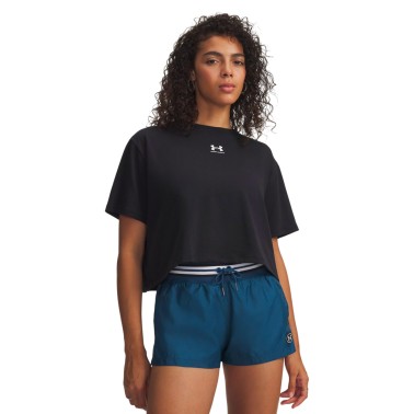 Women's T-Shirt Black - Under Armour Rival Boxy 