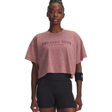 Γυναικεία Κοντομάνικη Μπλούζα Προπόνησης Καφέ - Under Armour Project Rock Statement Graphic