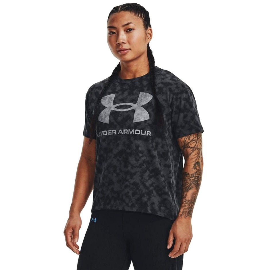 UNDER ARMOUR UA LOGO AOP HEAVYWEIGHT SS 1376742-001 Black