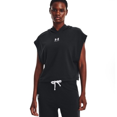UNDER ARMOUR RIVAL TERRY SHORT SLEEVE HOODIE Μαύρο 